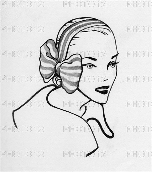 Woman with bow, c1950. Creator: Shirley Markham.