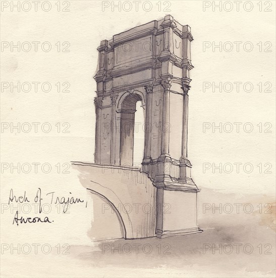 'Arch of Trajan, Ancona', 1951. Creator: Shirley Markham.