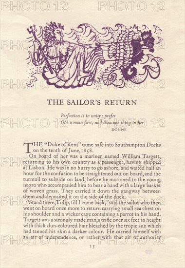'The Sailor's Return', 1952. Creator: Shirley Markham.