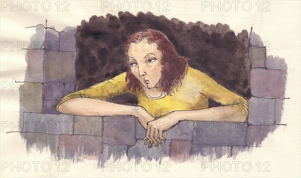 Grumpy woman, c1950. Creator: Shirley Markham.