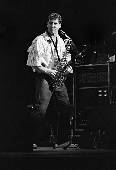 Jay Beckenstein, Spyrogyra, Royal Festival Hall, Southbank, London, July 1986. Creator: Brian O'Connor.