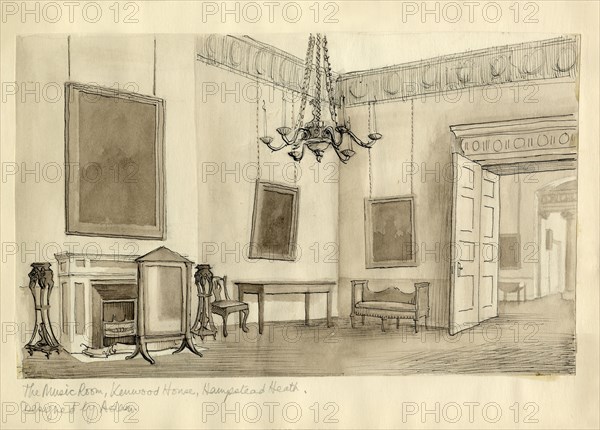 'The Music Room, Kenwood House, Hampstead Heath', c1950. Creator: Shirley Markham.