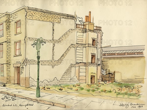 'Bombed site, Hampstead', 1951.  Creator: Shirley Markham.