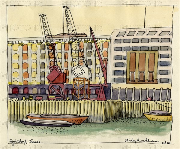 'Hay's Wharf, Thames', c1951.  Creator: Shirley Markham.