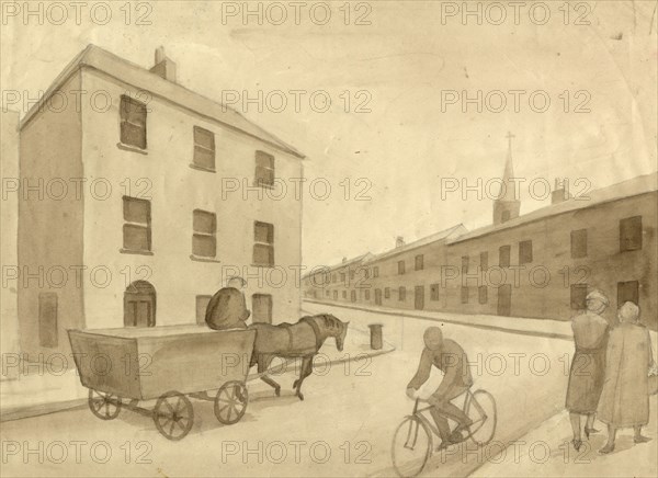 Monochrome street scene, 1951. Creator: Shirley Markham.