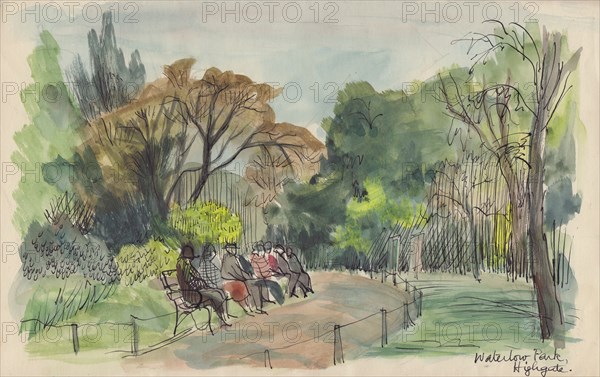 'Waterlow Park, Highgate', c1950.  Creator: Shirley Markham.