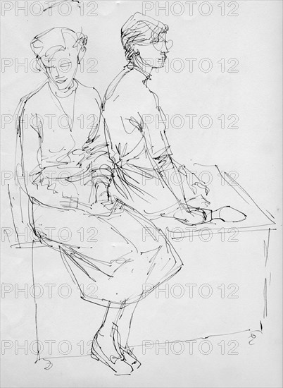 Two seated women, 1953. Creator: Shirley Markham.