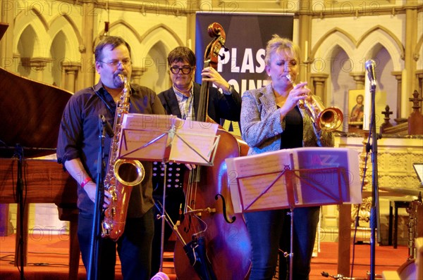 Roberto Manzin, Andy Cleyndert and Sue Richardson, Eastbourne Jazz Festival, 30 Sep 2018. Creator: Brian O'Connor.