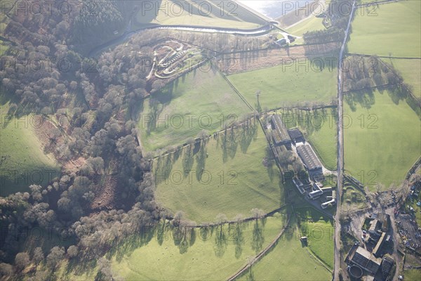 Rectilinear enclosure earthwork, near Leighton Hall, North Yorkshire, 2014