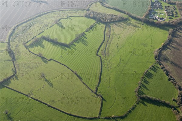 Ridge and furrow earthworks, Powick, Worcestershire, 2014