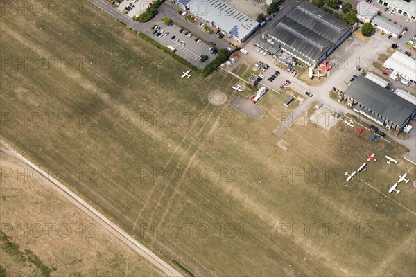 Cropmark of a Bronze Age or Iron Age triple ditch boundary, Old Sarum Airfield, Wiltshire, 2018