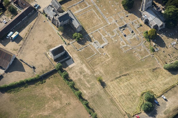 Ruined remains of Muchelney Abbey, Somerset, 2018