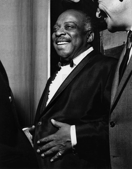 Count Basie backstage, Finsbury Park Astoria, London, 1963.