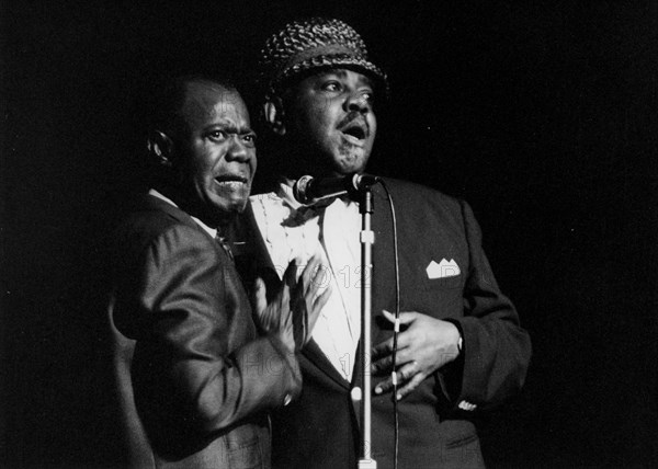 Louis Armstrong and Tyree Glenn, Hammersmith Odeon, London, 1968.