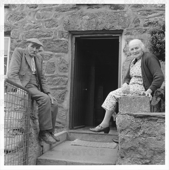 Mr Evan Jones (senior) and Mrs Jones, Cwmhesgen, Llanfachreth, 1966.