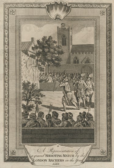 A Representation of a grand Shooting Match by the London Archers in the year 1583'.