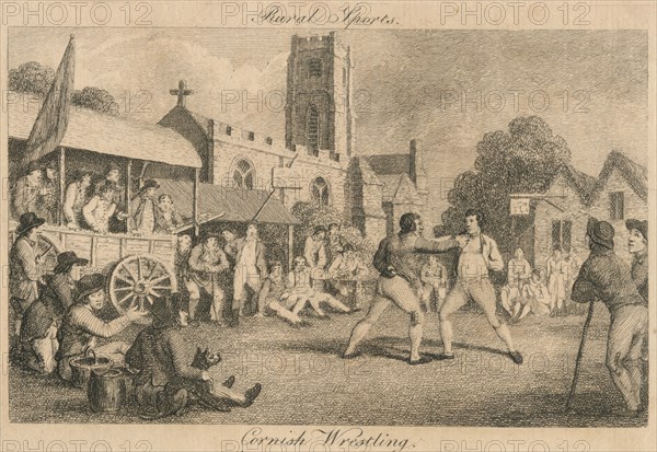 Rural Sports - Cornish Wrestling', late 18th-early 19th century.