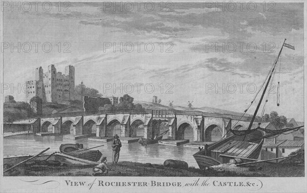 View of Rochester Bridge with the Castle, &c', 1779.