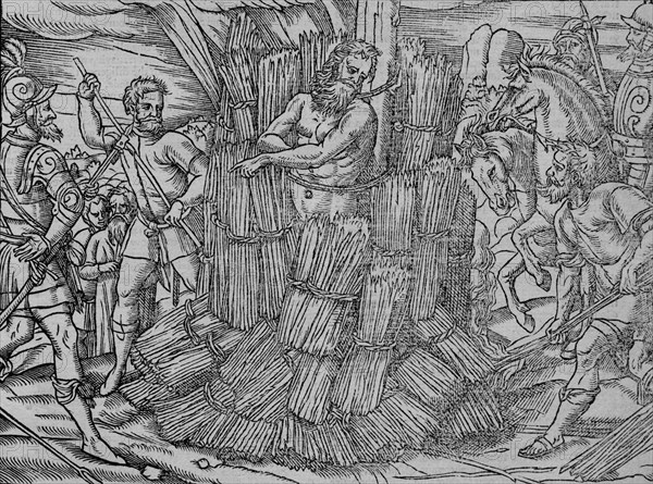 The burning of maister Hierome of Prage', (c1563).