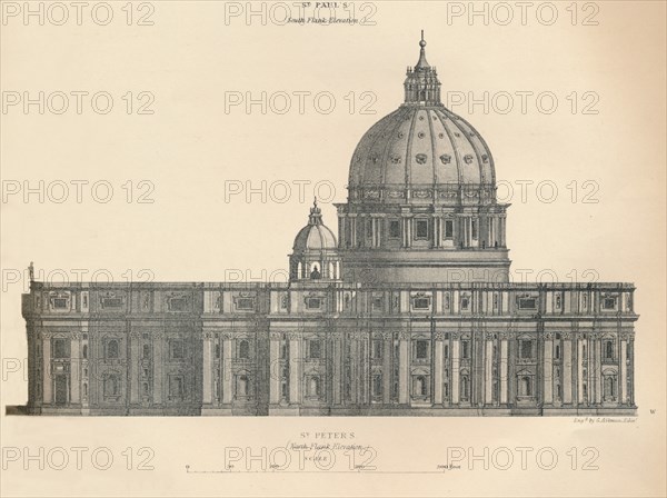 St. Peter's - north flank elevation', 1889.
