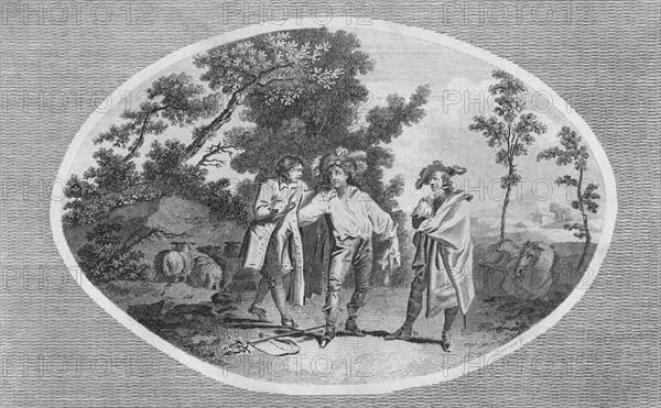 'The Duke of Monmouth exchanging Cloaths with a Shepherd...', (1792). Creator: Samuel Sparrow.