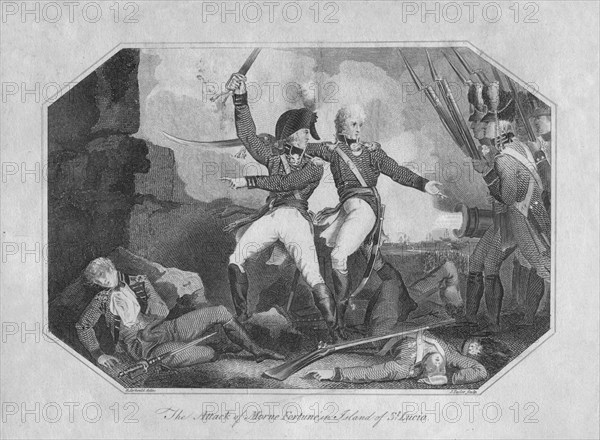 The Attack of Morne Fortune in Island of St. Lucia', 1804.