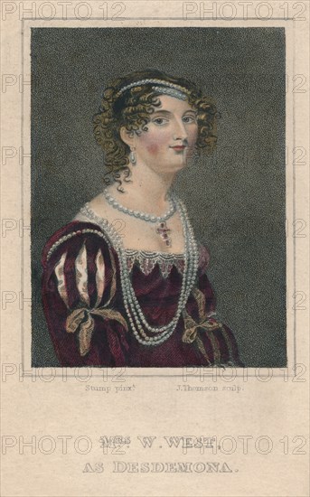 Mrs. W. West as Desdemona', 1818.