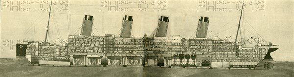 The Olympic (46,439 Tons) Shown in Section', c1930.