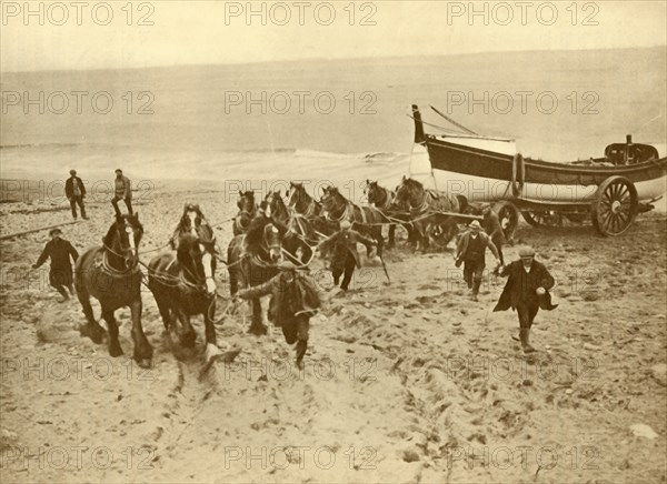 Hauling the Lifeboat', c1930.