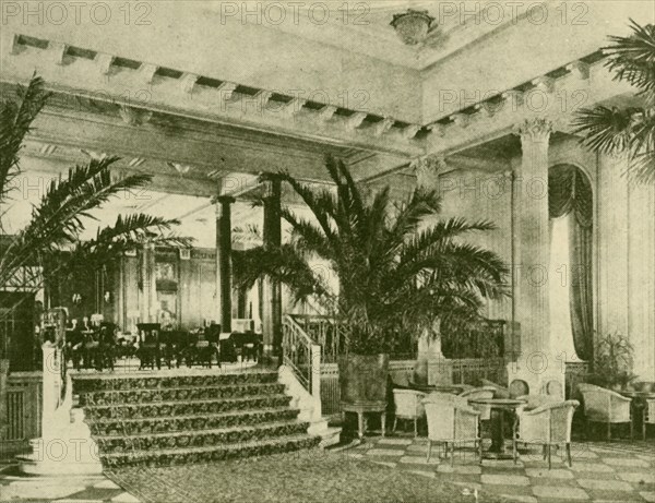 Palm Court and Lounge in the Majestic', c1930.
