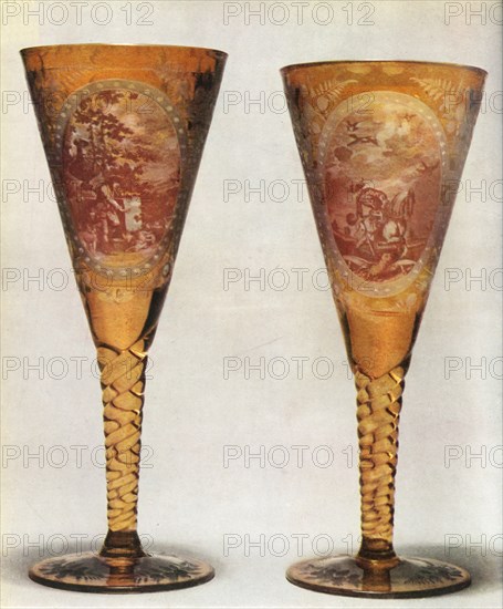 Bohemian glasses, 19th century, (1948).