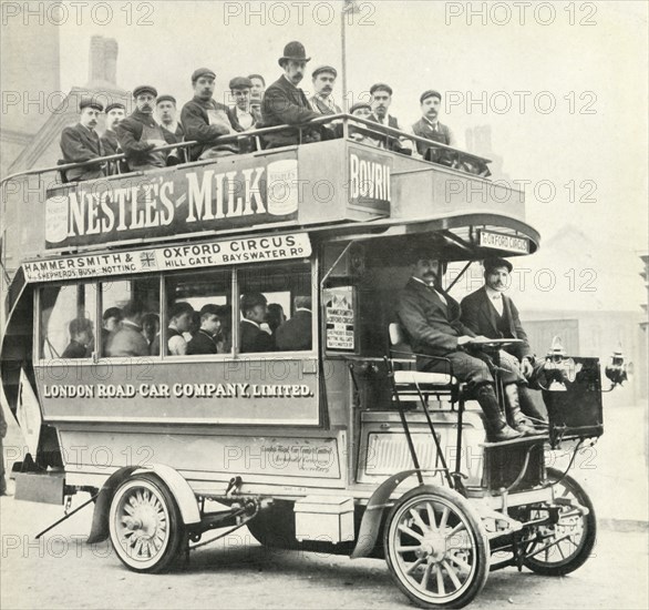 London steam bus, c1900, (1947).