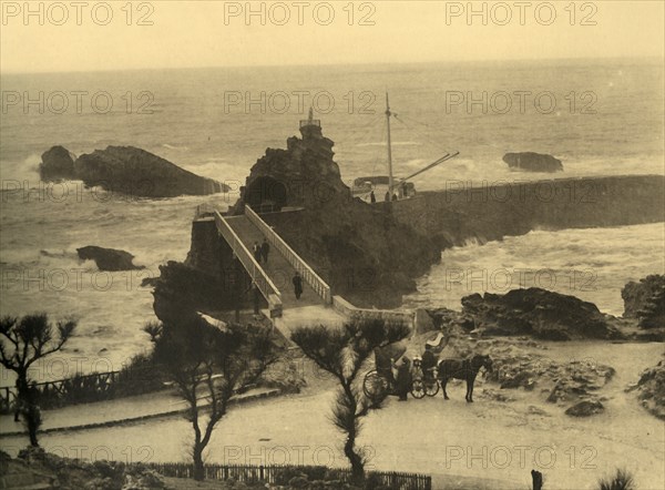 Biarritz - Le Rocher de la Vierge, c1930.