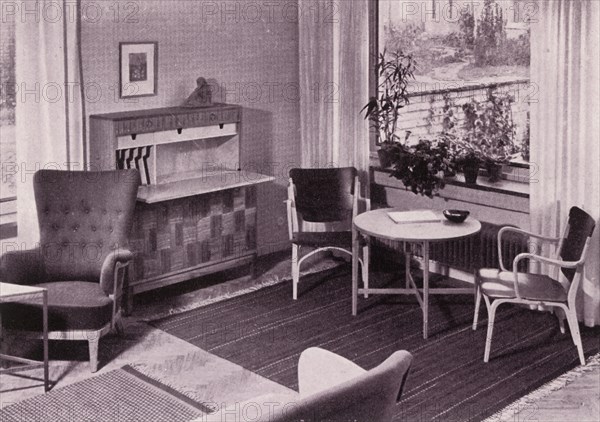 Living-room furniture by Carl-Axel Acking, made by A.B. Svenska Mobelfabrikerna', 1949.