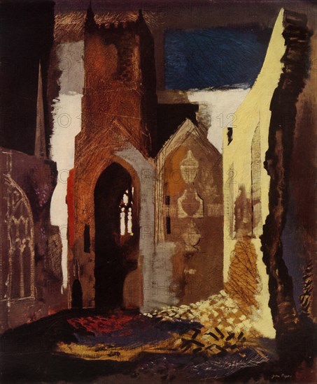 A ruin by John Piper harmonizing decorative balance', 1949.