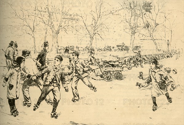 Roller-Skating in Madison Square, New York', 1881.