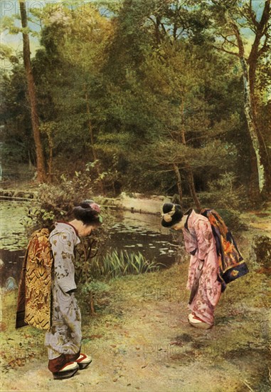 Greetings in the Temple Grounds', 1910.
