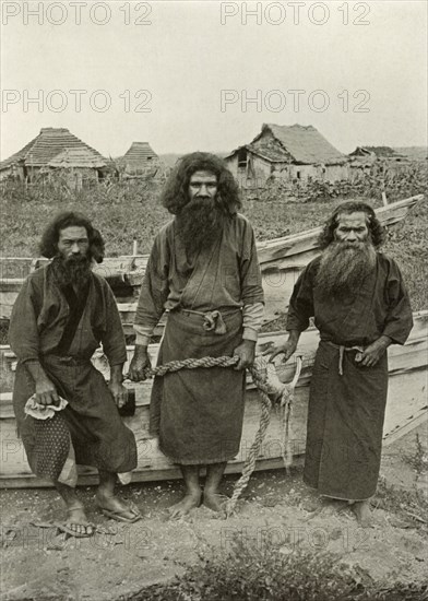 Happu Konno, The Hunter (In Centre) and Two Ainu Fishermen', 1910.