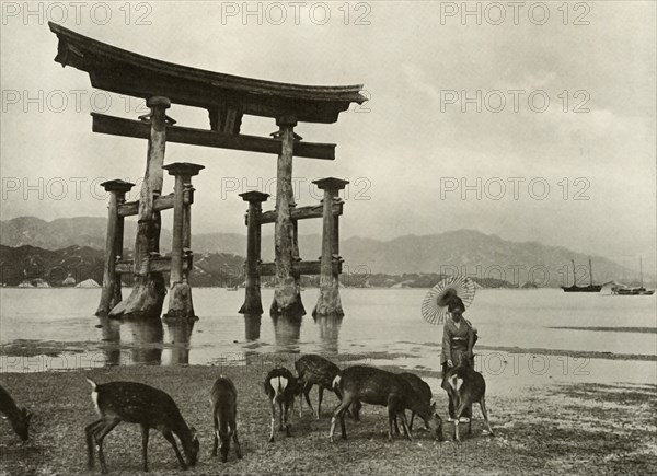 The Old Torii at Miyajima', 1910.