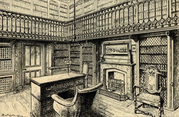 The Study at Abbotsford, Showing Sir Walter Scott's Desk and Chair', 1882.