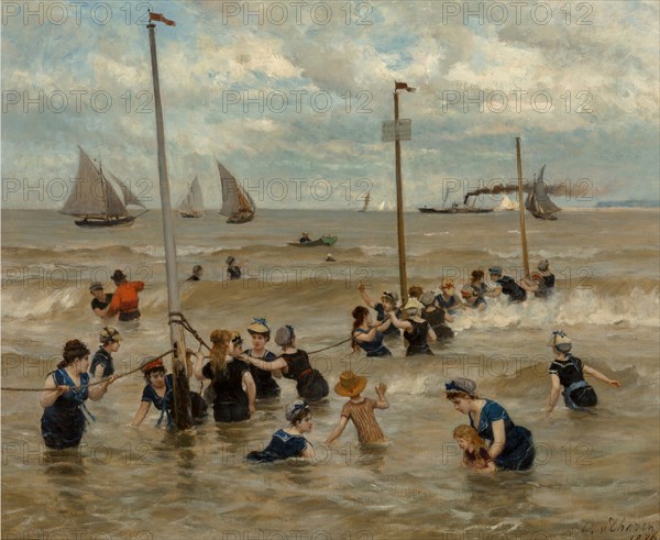 Bathing by the sea, 1876.