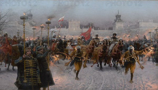 Departure from Wilanów of John III Sobieski and Marysienka, 1897.