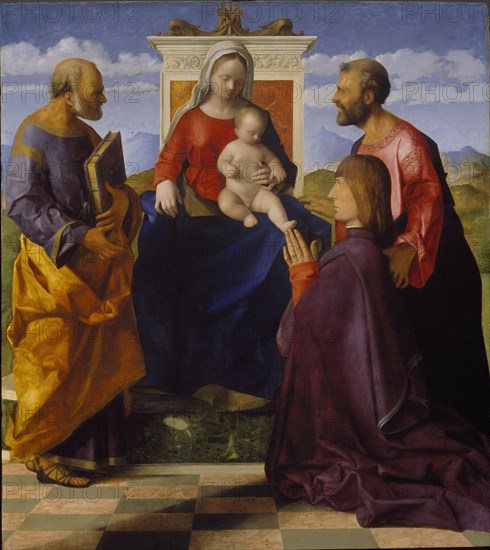 Virgin and Child with Saint Peter, Saint Mark and a Donor, 1505.