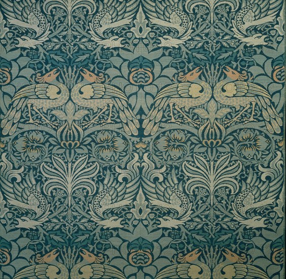 Decorative fabric, 1876-1890.