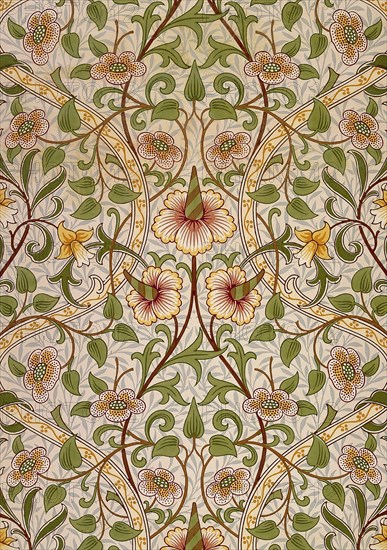 Decorative fabric, 1876-1890.