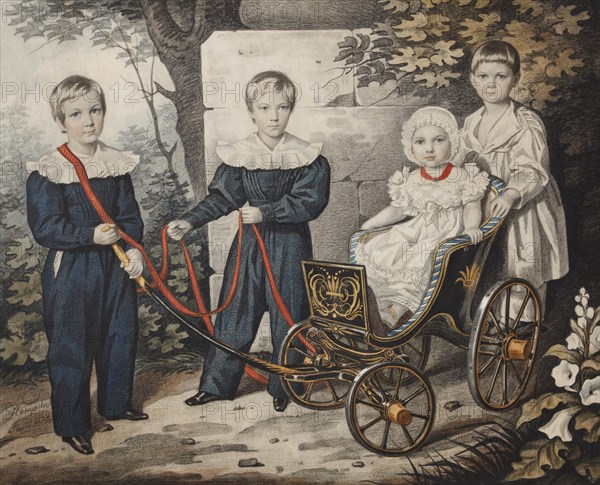 Portrait of the Talyzin children, Early 1830s.