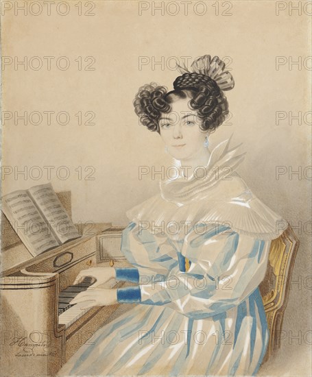 Portrait of Tatiana Petrovna Lvova (1789-1848), née Poltoratskaya, 1820s.