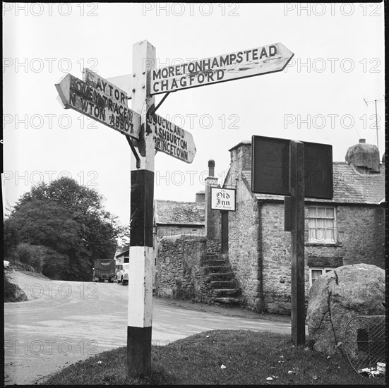 The Green, Widecombe in the Moor, Dartmoor, Devon, 1967