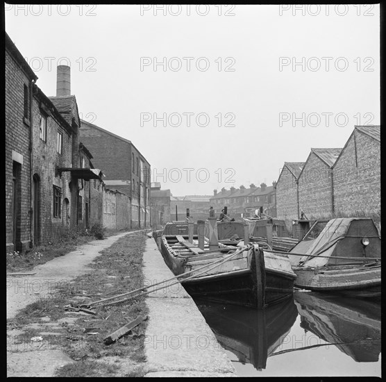 Barges on the Trent & Mersey Canal, Stoke-on-Trent, 1965-1968