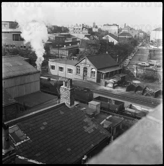 Railway tracks and pay office, 1965-1968